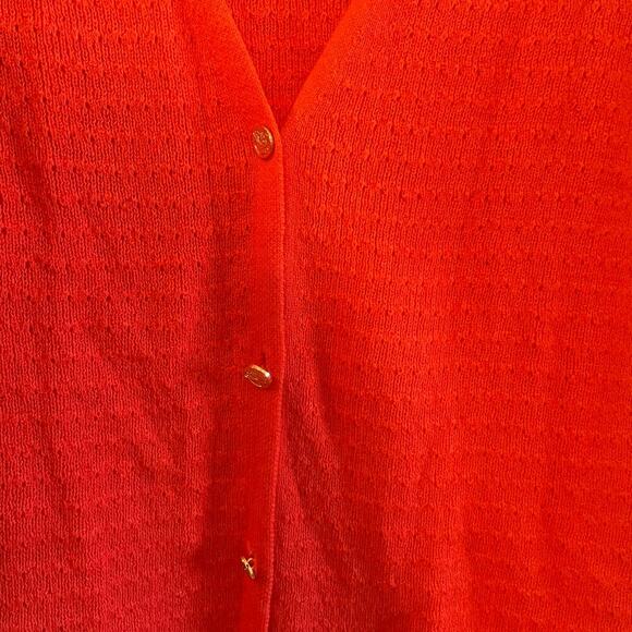 DRAPER JAMES Coral Gold Buttons Stitch Cardigan 1X *missing last button* - Picture 14 of 14